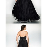 Australia-Formal-Evening-Dress-Black-A-line-Sweetheart-Long-Floor-length-Organza-Satin