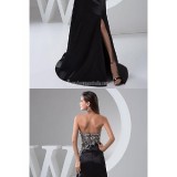 Australia-Formal-Evening-Dress-Black-Petite-A-line-Sweetheart-Long-Floor-length-Chiffon